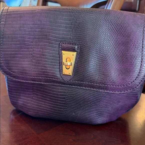 Marc By Marc Jacobs Lizard Embossed Color Purple Shoulder bag/ Crossbody Bag - Picture 4 of 17